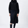 Black Cropped Heavy Crepe Sweatshirt with Embroidery