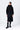 Black Cropped Heavy Crepe Sweatshirt with Embroidery