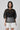 Women Black sheer organza top with embroidery, luxury designer fashion India