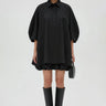 Black embroidered oversized shirt for women by Genes Lecoanet Hemant India