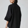 Stylish black relaxed shirt for women with high low hemline, smart casual wear India