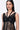 Black Embroidered Tulle Slim Fit Top with Neck Tie-Up