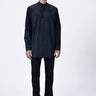 Black Giza Cotton Poplin Kurta - Genes Lecoanet Hemant