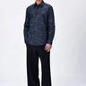Black Giza Cotton  Shirt with Dotted Aurora Print - Genes Lecoanet Hemant