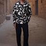 Black Graphic Hood Shirt in Giza Cotton Poplin - Genes Online Store