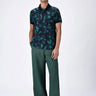 Black-Green Aurora Print Polo T-shirt - Genes Lecoanet Hemant