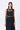 Black Poly Organza Straight Fit Top with Ravioli Embroidery