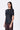 Black Poly Satin Slim Fit Top with Constructed Shoulders