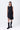 Black Poly Wool Asymmetrical Slim Fit Dress with Beads Embroidery