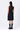 Black Poly Wool Asymmetrical Slim Fit Dress with Beads Embroidery