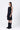 Black Poly Wool Asymmetrical Slim Fit Dress with Beads Embroidery