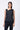 Black Poly Wool Asymmetrical Slim Fit Top with Beads Embroidery
