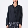 Black Poly Wool Hoodie Jacket