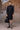 Black poplin shirt dress with cutwork sleeves for women by Genes Lecoanet Hemant India