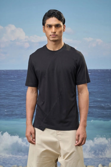 Black Premium Cotton Single Jersey Relaxed-Fit T-Shirt