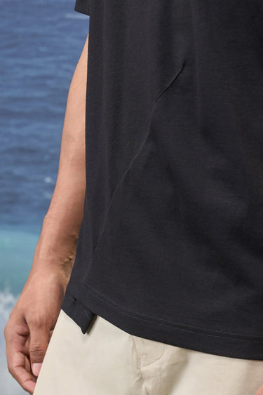 Black Premium Cotton Single Jersey Relaxed-Fit T-Shirt