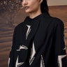 Black & Sand Embroidered Overcoat - Genes Online Store