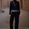Black Textured Poly Lycra High-Neck Jacket - Genes Online Store