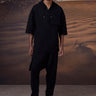 Black Textured Poly Lycra Hoodie - Genes Online Store