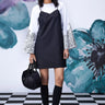 Black White Layered Relax Fit Dress - Genes Online Store
