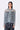 Blue Embroidered Tulle Relaxed Fit Hoodie Jacket