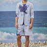Men blue pinstripe designer jacket in premium cotton fabric, luxury fashion India