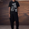 Black Bourgogne Paris graphic T-shirt for men with bold printed design