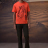 Coquelicot red Bourgogne Paris graphic T-shirt for men with bold print