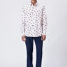 Button-Up Shirt with UV Flower Print - Pink Stripe - Genes Lecoanet Hemant