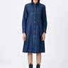 Chambray Shirt Dress with Top Stitch Highlights