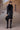 Charcoal poly viscose check dress with leather details for women by Genes Lecoanet Hemant India