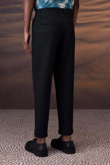 Charcoal Poly Viscose Check Trouser - Genes Online Store