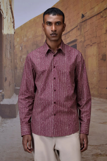 Cherry Lacquer Abstract Dot Shirt - Genes Online Store