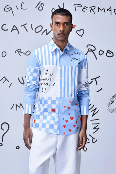 Chess Board Stripe Regular Fit Shirt - Genes Online Store