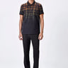 Chocolate Brown Dotted Check Polo - Genes Lecoanet Hemant