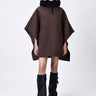 Chocolate Brown Silk Poncho Top