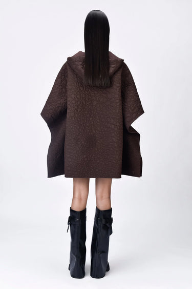 Chocolate Brown Silk Poncho Top