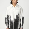 Classic Fit Button-Up Shirt with Brush Stroke Print Placement - Genes Lecoanet Hemant