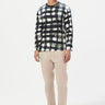 Classic Fit Full Sleeve T-Shirt with All-Over Large Check Print - Genes Lecoanet Hemant