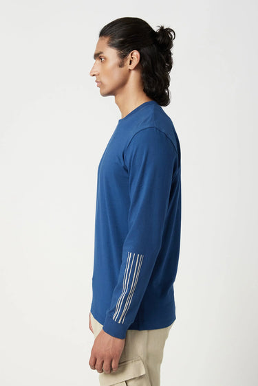 Classic Fit Full Sleeve T-Shirt with Line Print Placement - Genes Lecoanet Hemant