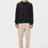 Classic Fit Sweatshirt with Brushed Logo Print Placement- Black - Genes Lecoanet Hemant