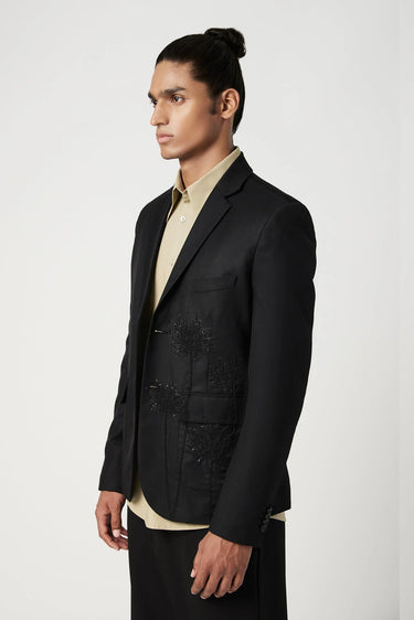Classic Fit Two-Button Constructed Jacket with Flap Pocket - Genes Lecoanet Hemant