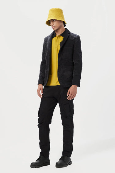 Classic Fit Two-Button Jacket with Elegant Tone-on-Tone Floral Quilting - Genes Lecoanet Hemant