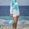 Printed cotton poplin shirt for women with abstract print design