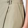 Clay Poly Wool A-Line Skirt with Overlapping Pleats