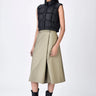 Clay Poly Wool A-Line Skirt with Overlapping Pleats