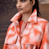 Coquelicot Abstract Circle Print Cotton Twill Jacket - Genes Online Store