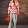 Coquelicot Abstract Circle Print Cotton Twill Jacket - Genes Online Store
