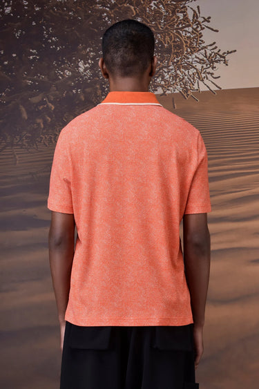 Designer coquelicot cotton piqué polo T-shirt for men with classic collar