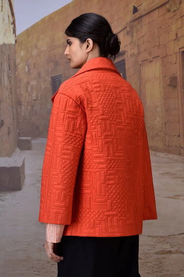 Coquelicot Quilted Silk Viscose Jacket - Genes Online Store